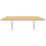 Tenda na ručno uvlačenje s LED svjetlima 6 x 3 m žuto-bijela