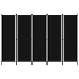 Sobna pregrada s 5 panela crna 250 x 180 cm Sobna pregrada s 5 panela crna 250 x 180 cm