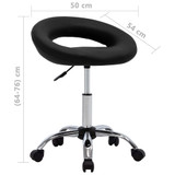 Radna stolica s kotačićima od umjetne kože crna