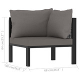 vidaXL Modularna kutna sofa od poliratana s lijevim naslonom antracit