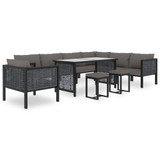 vidaXL Modularna kutna sofa od poliratana s lijevim naslonom antracit