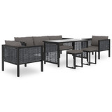 vidaXL Modularna kutna sofa od poliratana s lijevim naslonom antracit