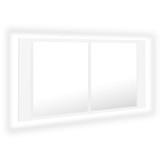 LED kupaonski ormarić s ogledalom bijeli 90 x 12 x 45 cm