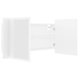 LED kupaonski ormarić s ogledalom bijeli 90 x 12 x 45 cm