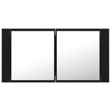 LED kupaonski ormarić s ogledalom crni 90 x 12 x 45 cm