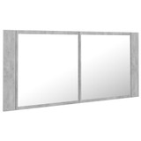 LED kupaonski ormarić s ogledalom siva boja betona 100x12x45 cm LED kupaonski ormarić s ogledalom siva boja betona 100x12x45 cm