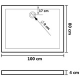 Pravokutna ABS tuš-kada crna 80 x 100 cm Pravokutna ABS tuš-kada crna 80 x 100 cm