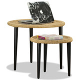 2-dijelni set stolića za kavu od prirodne jute