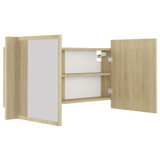 LED kupaonski ormarić s ogledalom boja hrasta 90 x 12 x 45 cm LED kupaonski ormarić s ogledalom boja hrasta 90 x 12 x 45 cm