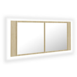 LED kupaonski ormarić s ogledalom boja hrasta 100 x 12 x 45 cm LED kupaonski ormarić s ogledalom boja hrasta 100 x 12 x 45 cm