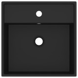 Luksuzni četvrtasti umivaonik mat crni 41 x 41 cm keramički