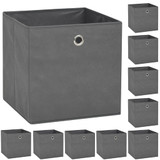 Kutije za pohranu od netkane tkanine 10 kom 32x32x32 cm sive Kutije za pohranu od netkane tkanine 10 kom 32x32x32 cm sive