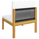 12-dijelna vrtna garnitura s krem jastucima od drva bagrema