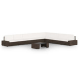 9-dijelna vrtna garnitura od poliratana s jastucima smeđa