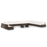 14-dijelna vrtna garnitura od poliratana s jastucima smeđa