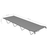 Kreveti za kampiranje 2 kom 180x60x19 cm tkanina i čelik sivi Kreveti za kampiranje 2 kom 180x60x19 cm tkanina i čelik sivi