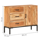 Komoda 88 x 30 x 73 cm od masivnog bagremovog drva Komoda 88 x 30 x 73 cm od masivnog bagremovog drva
