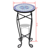 Bočni stol uzorkom mozaika, plave i bijele boje