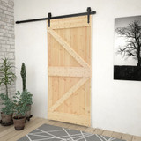 Klizna vrata s priborom za montažu 80 x 210 cm masivna borovina