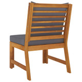 Modularna srednja sofa s tamnosivim jastucima bagremovo drvo Modularna srednja sofa s tamnosivim jastucima bagremovo drvo