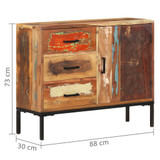 Komoda od masivnog obnovljenog drva 88 x 30 x 73 cm Komoda od masivnog obnovljenog drva 88 x 30 x 73 cm