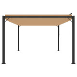 Sjenica s rešetkastim krovom 3x4 m smeđe-siva tkanina/aluminij