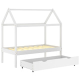 Okvir za dječji krevet s ladicom bijeli 70 x 140 cm od borovine