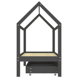 Okvir za dječji krevet s ladicom tamnosivi 80 x 160 cm borovina Okvir za dječji krevet s ladicom tamnosivi 80 x 160 cm borovina