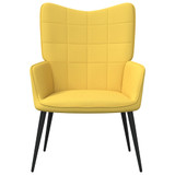 Stolica za opuštanje 62 x 68,5 x 96 cm boja senfa od tkanine