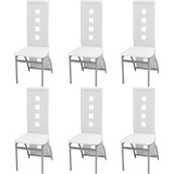 Blagovaonse stolice od umjetne kože 6 kom bijele