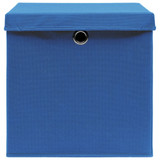 Kutije za pohranu s poklopcima 10 kom plave 32x32x32 cm tkanina Kutije za pohranu s poklopcima 10 kom plave 32x32x32 cm tkanina