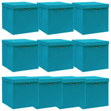 Kutije za pohranu s poklopcima 10 kom svjetloplave 32x32x32 cm Kutije za pohranu s poklopcima 10 kom svjetloplave 32x32x32 cm