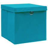 Kutije za pohranu s poklopcima 10 kom svjetloplave 32x32x32 cm Kutije za pohranu s poklopcima 10 kom svjetloplave 32x32x32 cm