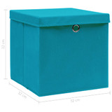 Kutije za pohranu s poklopcima 10 kom svjetloplave 32x32x32 cm Kutije za pohranu s poklopcima 10 kom svjetloplave 32x32x32 cm