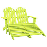 Vrtni dvosjed Adirondack s otomanom od jelovine zeleni