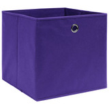 Kutije za pohranu 4 kom ljubičaste 32 x 32 x 32 cm od tkanine Kutije za pohranu 4 kom ljubičaste 32 x 32 x 32 cm od tkanine