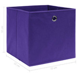 Kutije za pohranu 4 kom ljubičaste 32 x 32 x 32 cm od tkanine Kutije za pohranu 4 kom ljubičaste 32 x 32 x 32 cm od tkanine