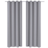 Zavjesa za Zamračivanje s Metalnim Prstenovima 2 kom 135x175 cm Siva
