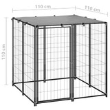 Kavez za pse crni 110 x 110 x 110 cm čelični