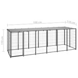 Kavez za pse crni 330 x 110 x 110 cm čelični