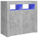 Komoda s LED svjetlima siva boja betona 80 x 35 x 75 cm Komoda s LED svjetlima siva boja betona 80 x 35 x 75 cm