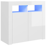 Komoda s LED svjetlima visoki sjaj bijela 80 x 35 x 75 cm