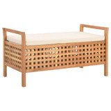 Klupa za pohranu od masivne orahovine 93 x 49 x 49 cm Klupa za pohranu od masivne orahovine 93 x 49 x 49 cm