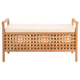 Klupa za pohranu od masivne orahovine 93 x 49 x 49 cm Klupa za pohranu od masivne orahovine 93 x 49 x 49 cm