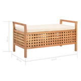 Klupa za pohranu od masivne orahovine 93 x 49 x 49 cm Klupa za pohranu od masivne orahovine 93 x 49 x 49 cm