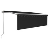 Automatska tenda s roletom i senzorom LED  4,5 x 3 m antracit