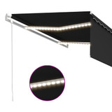 Automatska tenda s roletom i senzorom LED  4,5 x 3 m antracit