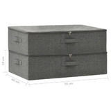 Kutije za pohranu 2 kom od tkanine 70 x 40 x 18 cm antracit Kutije za pohranu 2 kom od tkanine 70 x 40 x 18 cm antracit