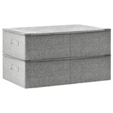 Kutije za pohranu 2 kom od tkanine 70 x 40 x 18 cm sive Kutije za pohranu 2 kom od tkanine 70 x 40 x 18 cm sive
