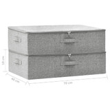 Kutije za pohranu 2 kom od tkanine 70 x 40 x 18 cm sive Kutije za pohranu 2 kom od tkanine 70 x 40 x 18 cm sive